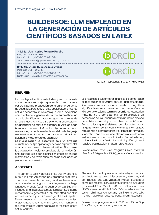BUILDERSOE: LLM EMPLEADO EN LA GENERACIÓN DE ARTÍCULOS CIENTÍFICOS BASADOS EN LATEX